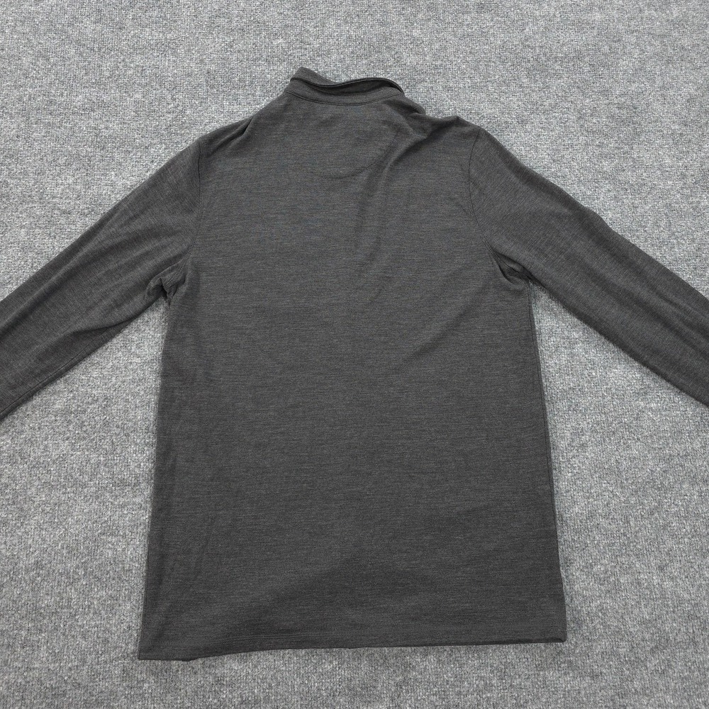Woolly Shirt Mens Large Gray Merino Wool Button Up Lightweight Travel Hike - Picture 6 of 11